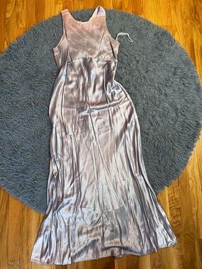 Vintage Roberta Iridescent Lace Up Back Maxi Dress Size S